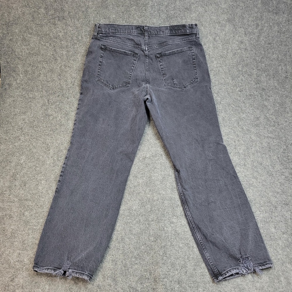 Abercrombie & Fitch Jeans Womens 33 Gray 90s Straight Ultra High Rise Y2K Boho - Picture 3 of 12